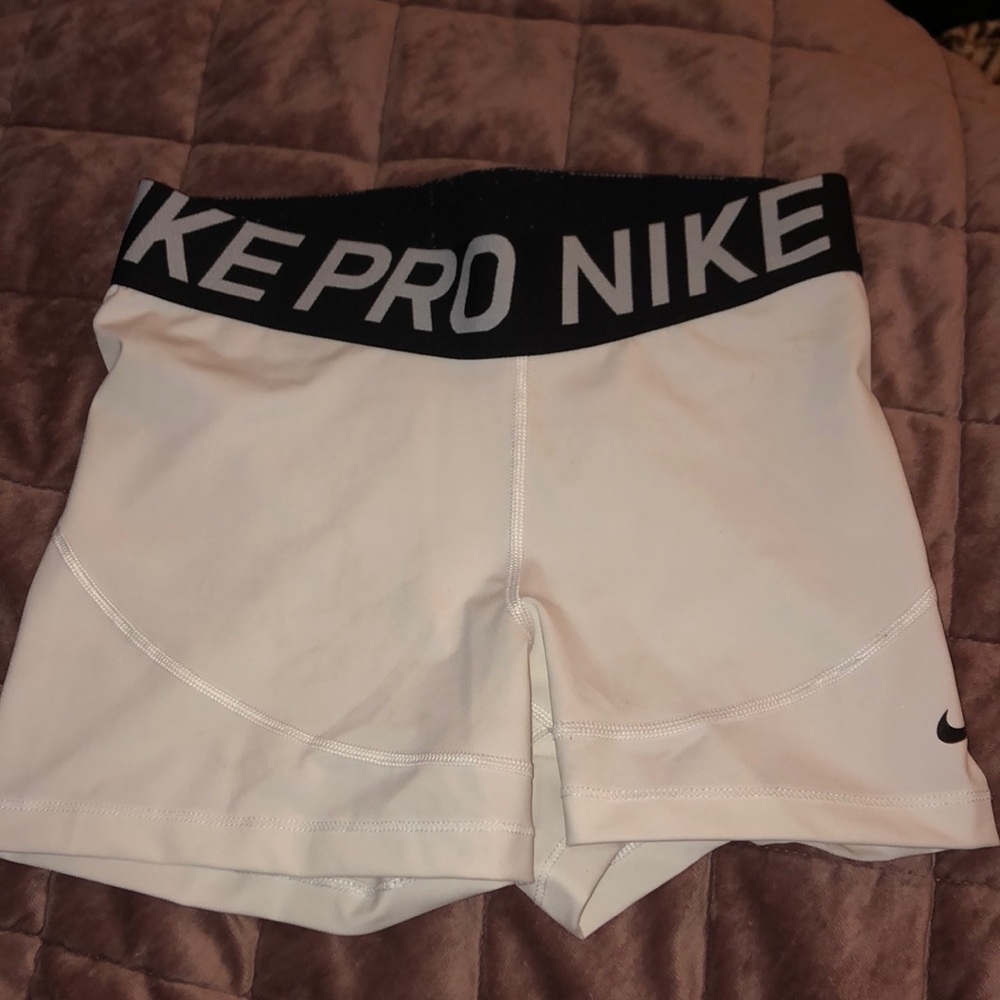 White dri-fit nike pros